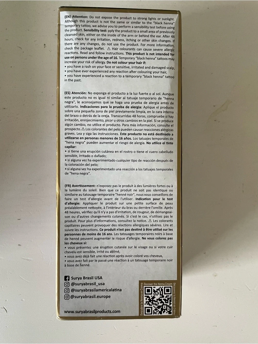 Surya Brasil Henna Cream Hair Color - Black